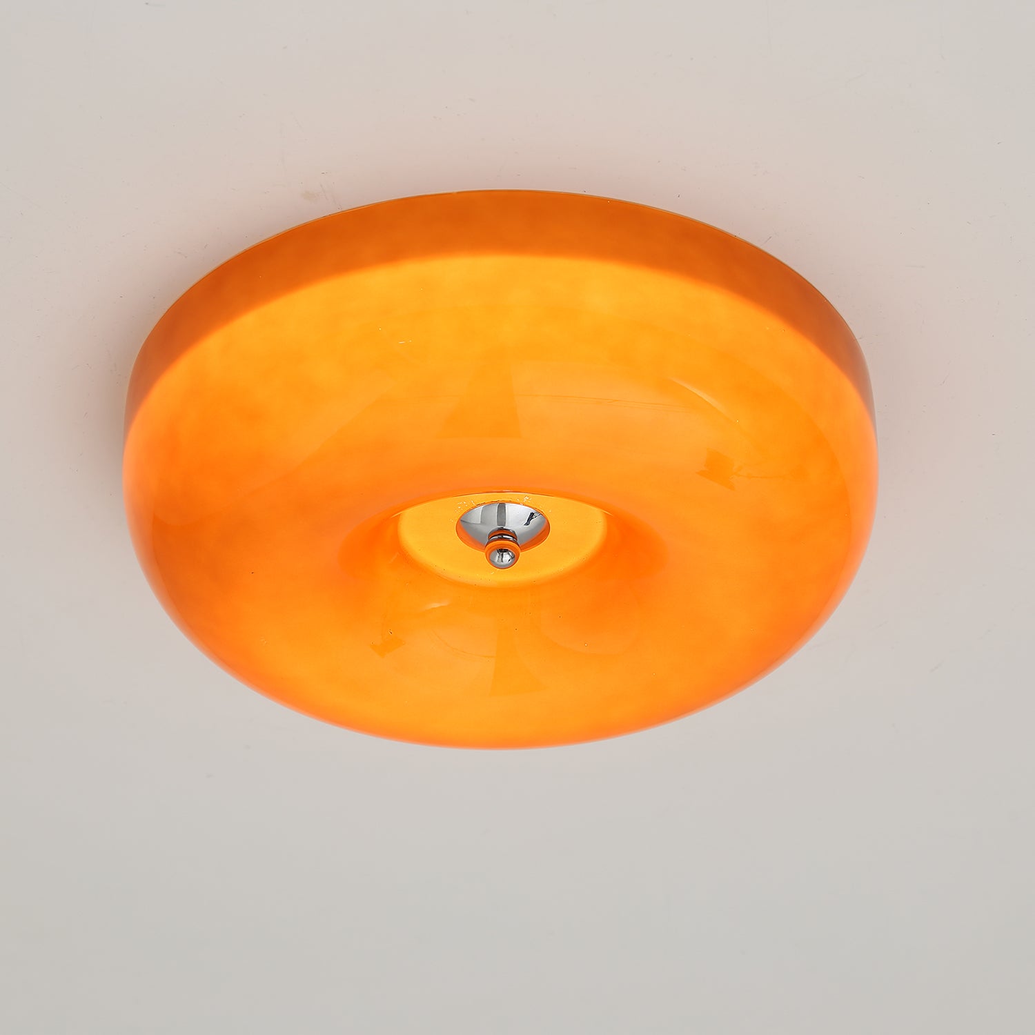 Ceiling Lamp Glass LED Integrated Light White Living Room Bedroom Hallway Round Flush Mount Lighting | Thomler