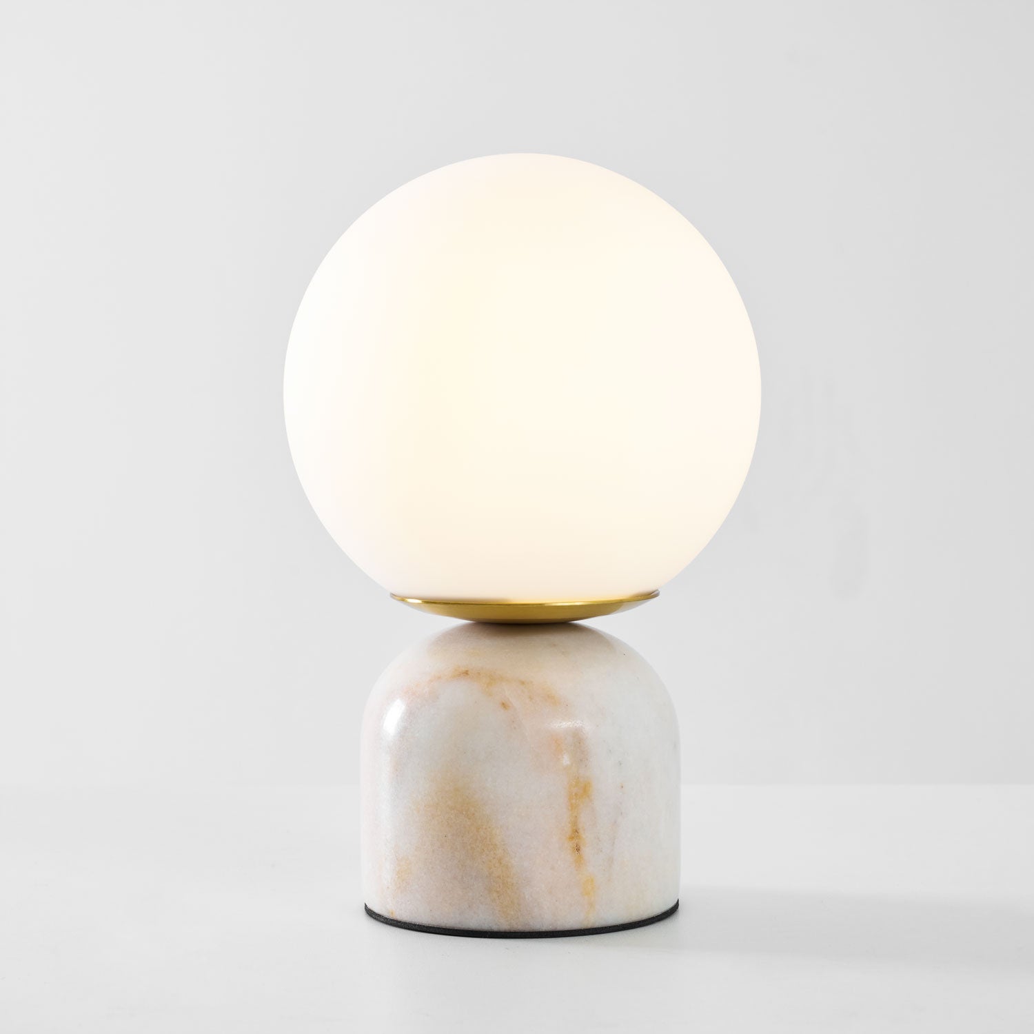 Marble Table Lamp 9.1 in (23.0 cm) Glass Globe Indoor Ambient Lighting Minimalist Modern Desk Light | Thomler