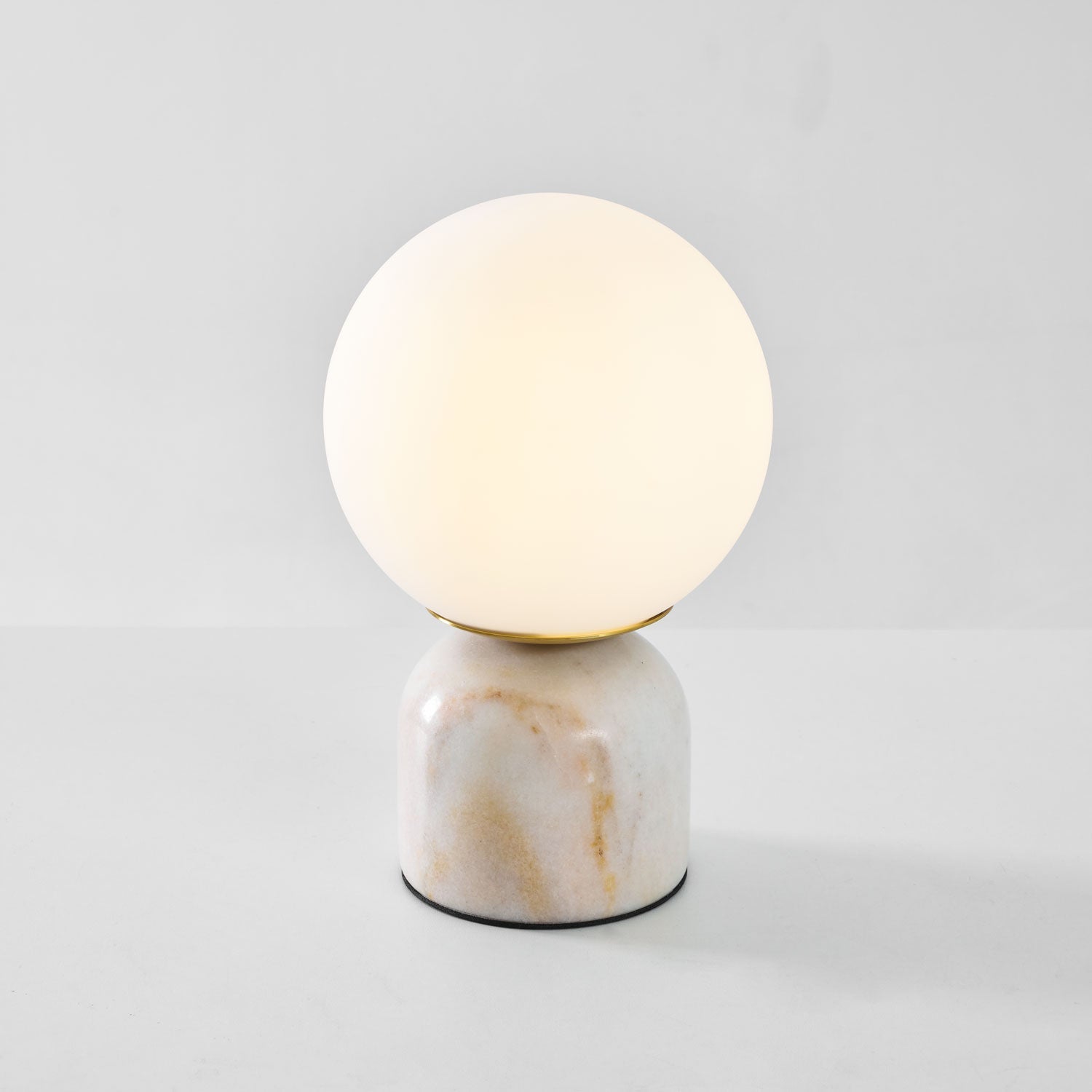 Marble Table Lamp 9.1 in (23.0 cm) Glass Globe Indoor Ambient Lighting Minimalist Modern Desk Light | Thomler