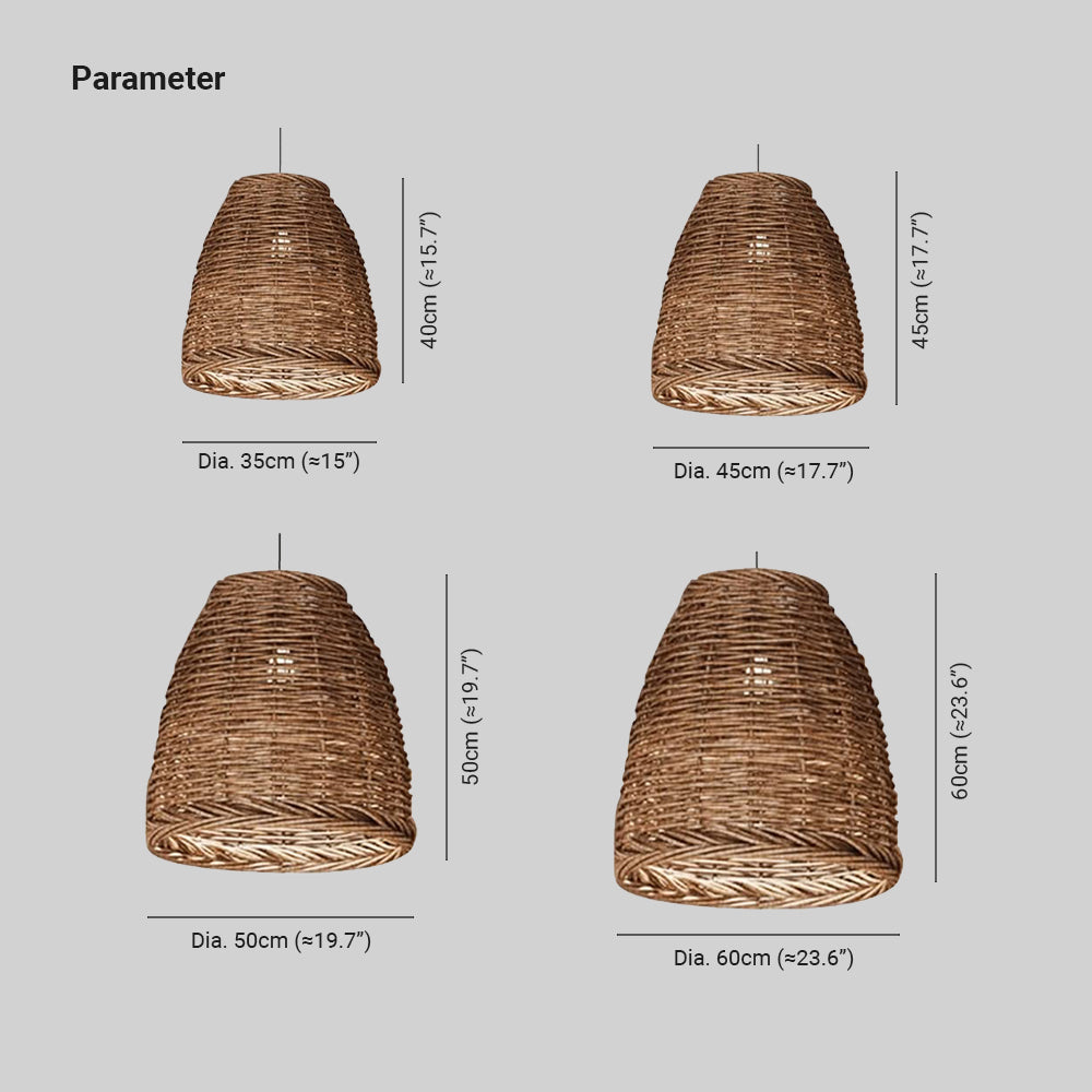 Handwoven Wicker Pendant Light with Vintage Farmhouse Design for Bedroom & Dining | Thomler