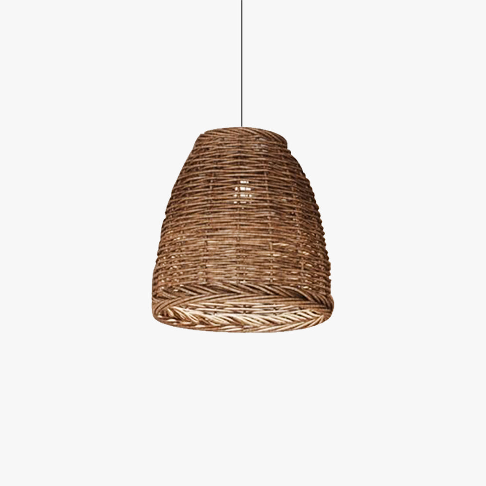 Handwoven Wicker Pendant Light with Vintage Farmhouse Design for Bedroom & Dining | Thomler