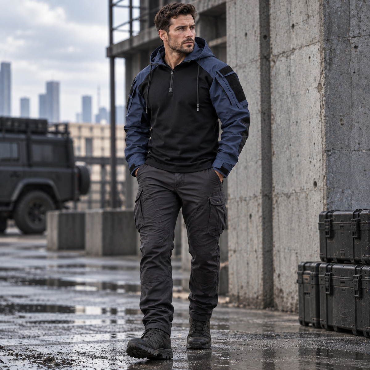 Water-Repellent Windproof Tactical Jacket for Men Outdoor Hiking Camping Everyday Wear Military Style Lightweight Polyester Coat | Thomler