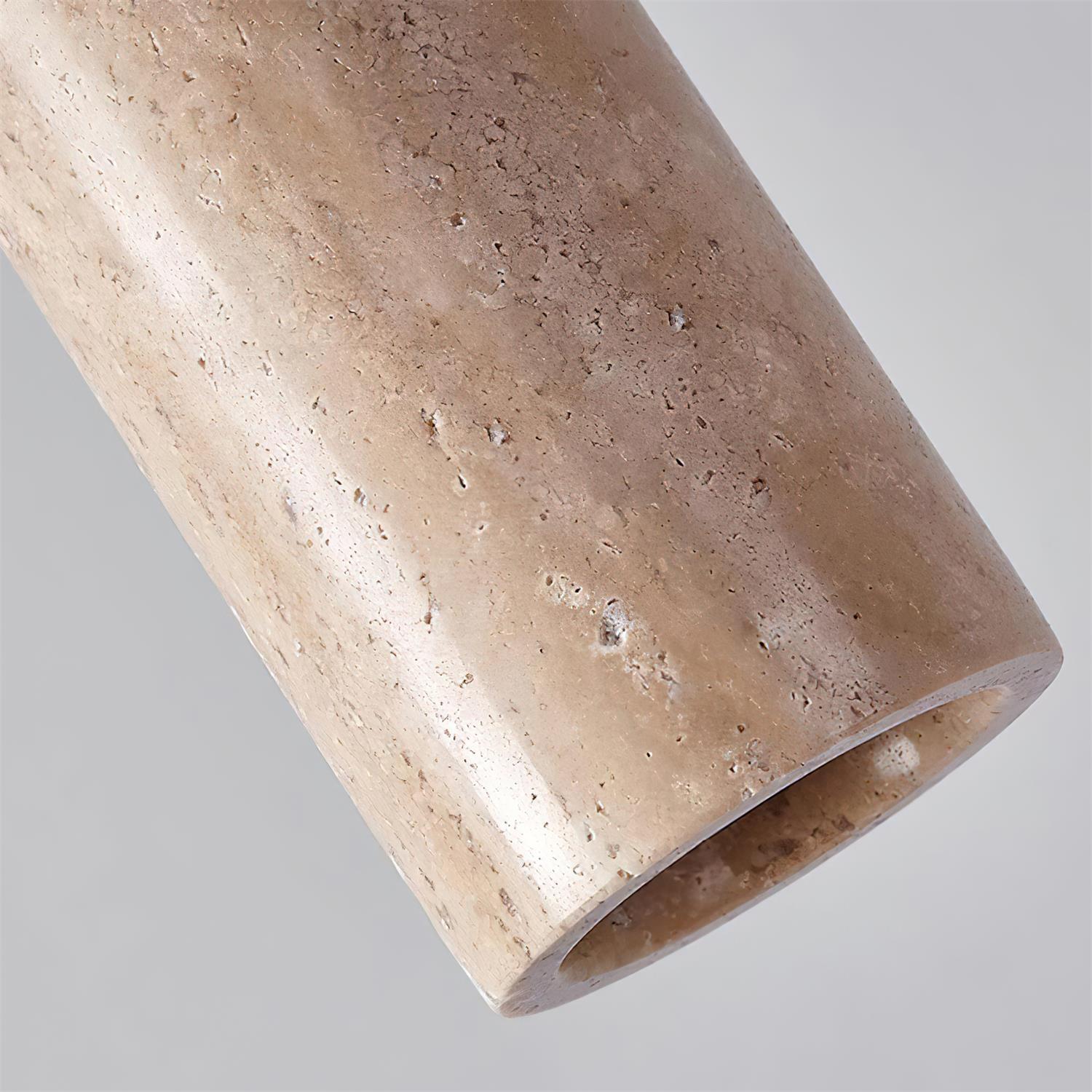 Pendant Light Travertine Stone Wood 25.0 cm Beige Dining Table Living Room LED Hanging Lamp Modern Minimalist Home Lighting | Thomler