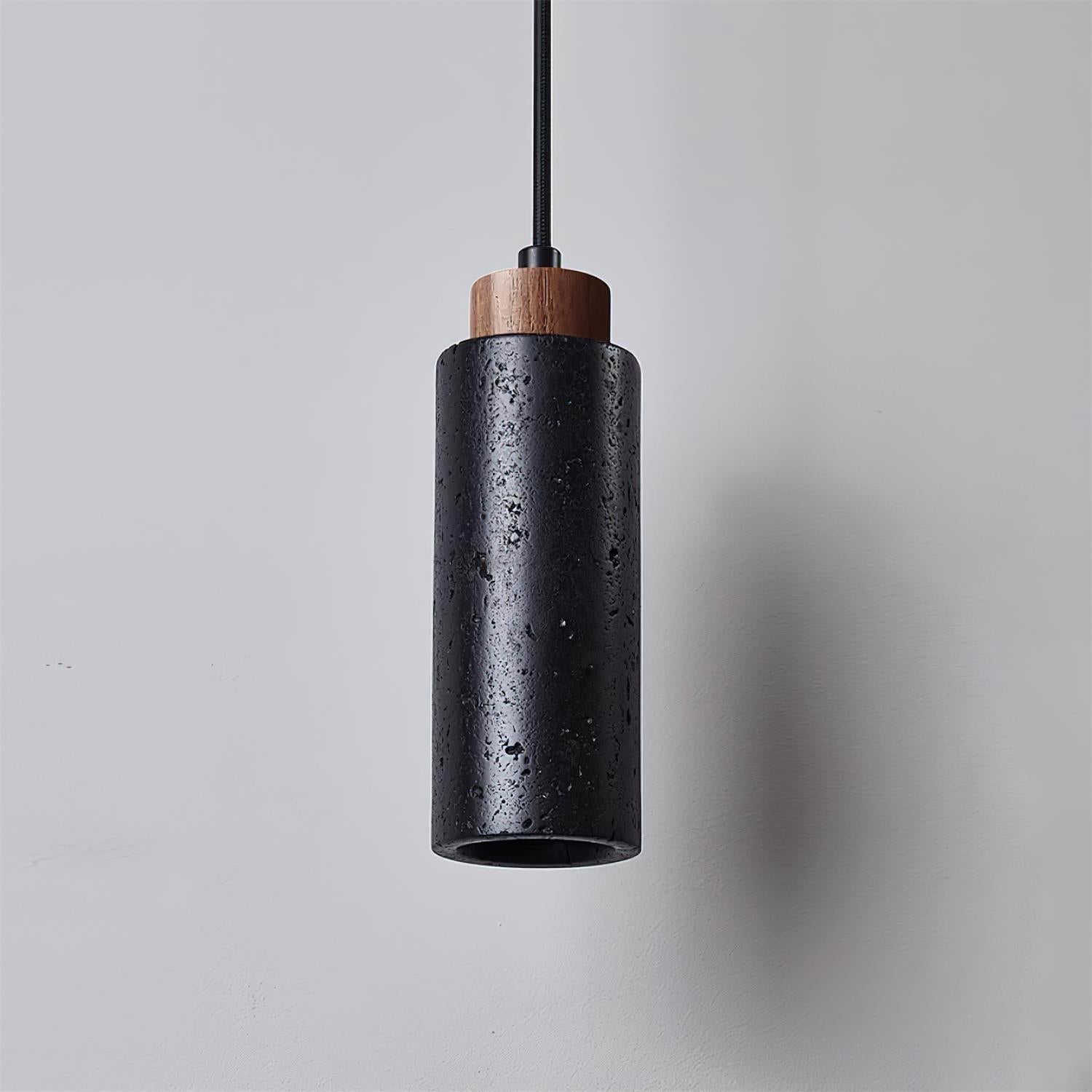 Pendant Light Travertine Stone Wood 25.0 cm Beige Dining Table Living Room LED Hanging Lamp Modern Minimalist Home Lighting | Thomler