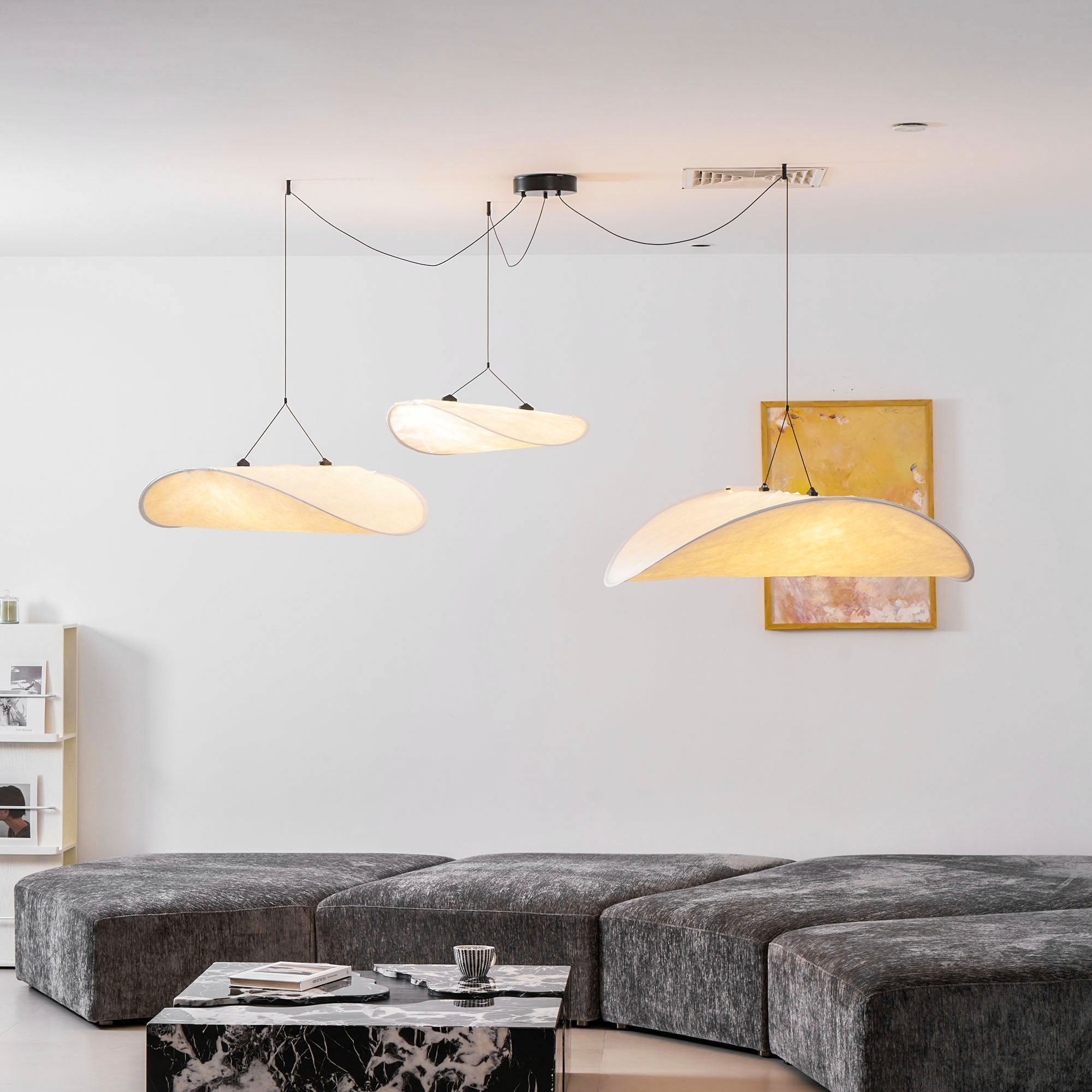 Pendant Light Dupont Paper 23.6 in Ceiling Adjustable Modern Indoor Dining Room Kitchen Lamp | Thomler