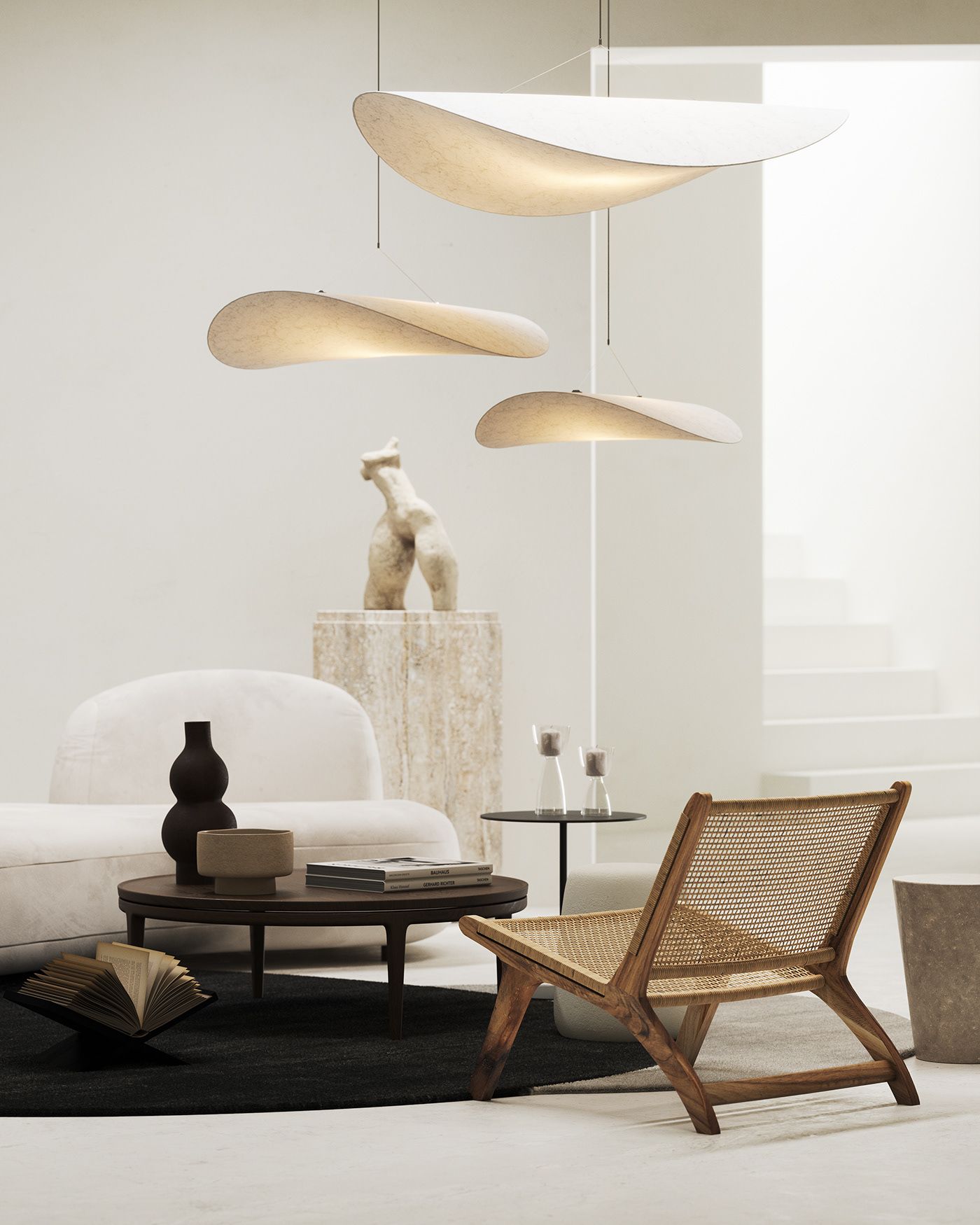Tense Cloud Pendant Light 31.4 in LED White Ceiling Living Room Dining Modern Hanging Lamp Soft Diffuser Adjustable | Thomler