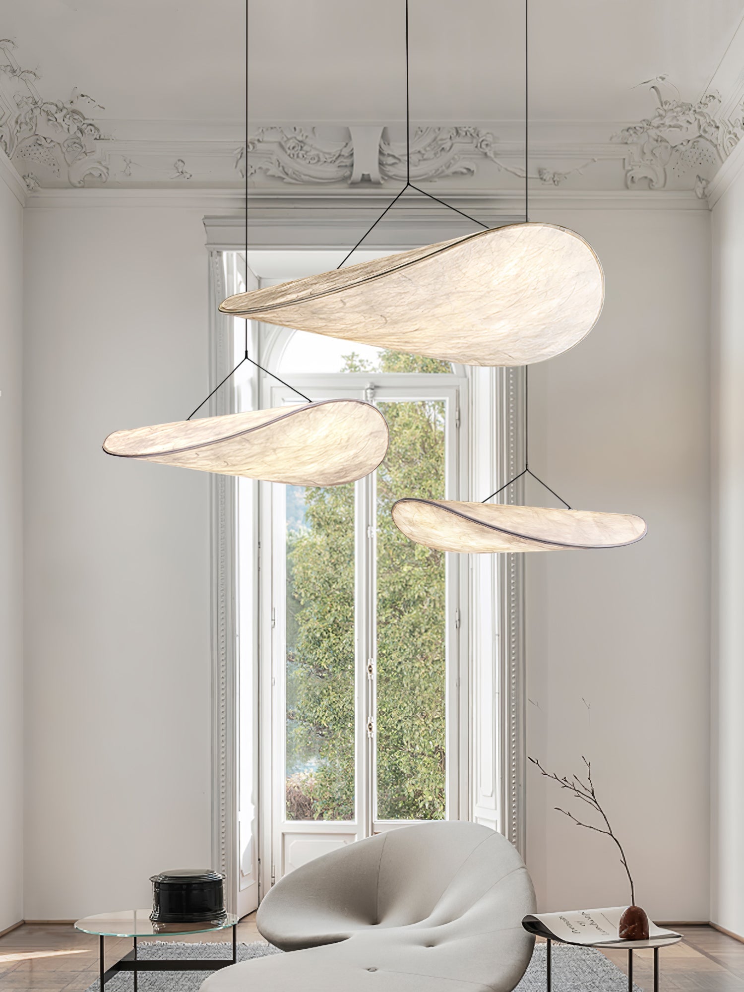 Pendant Light Dupont Paper 23.6 in Ceiling Adjustable Modern Indoor Dining Room Kitchen Lamp | Thomler