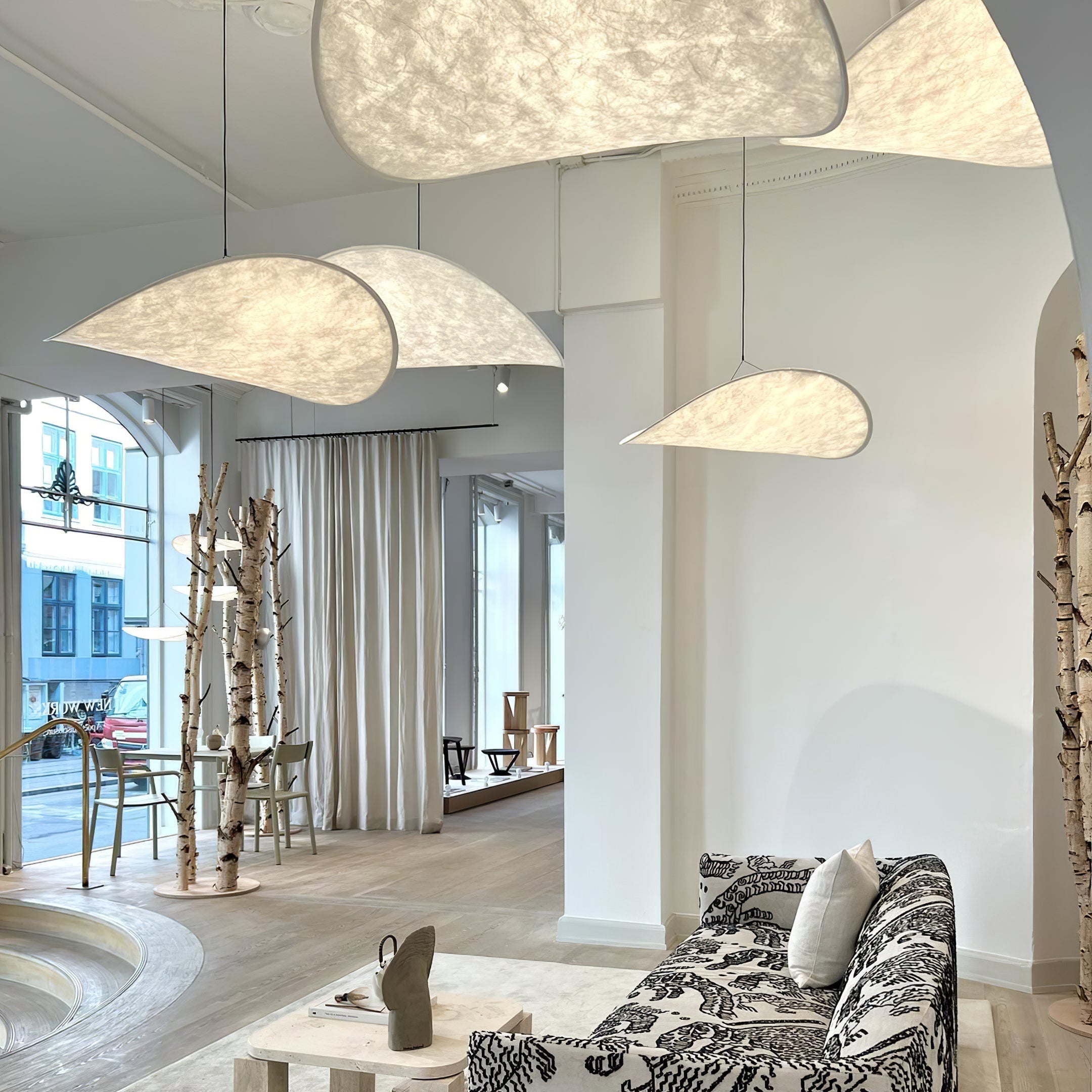 Pendant Light Dupont Paper 23.6 in Ceiling Adjustable Modern Indoor Dining Room Kitchen Lamp | Thomler