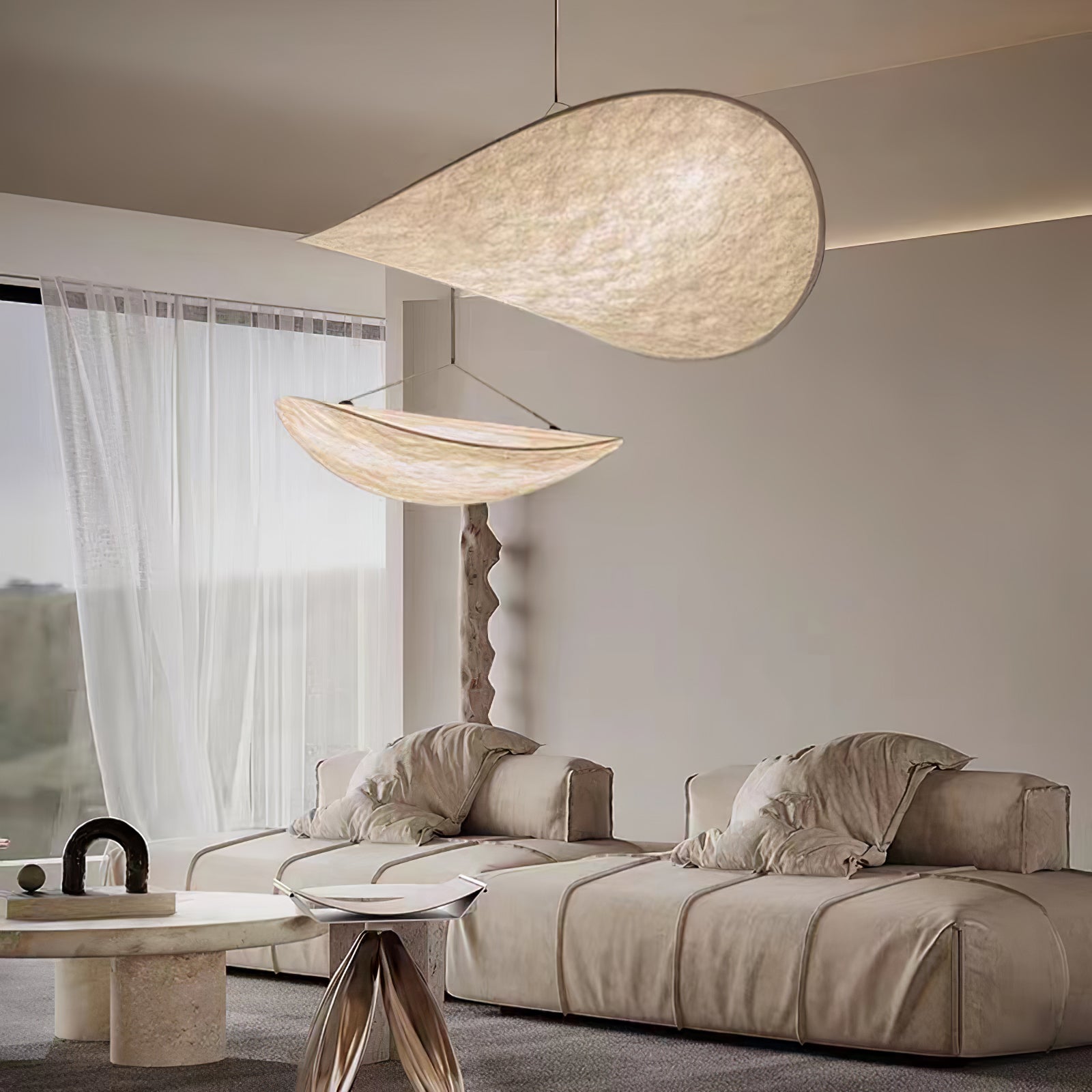Pendant Light Dupont Paper 23.6 in Ceiling Adjustable Modern Indoor Dining Room Kitchen Lamp | Thomler