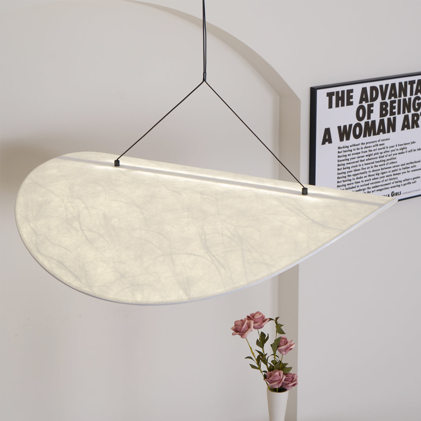 Tense Cloud Pendant Light 31.4 in LED White Ceiling Living Room Dining Modern Hanging Lamp Soft Diffuser Adjustable | Thomler