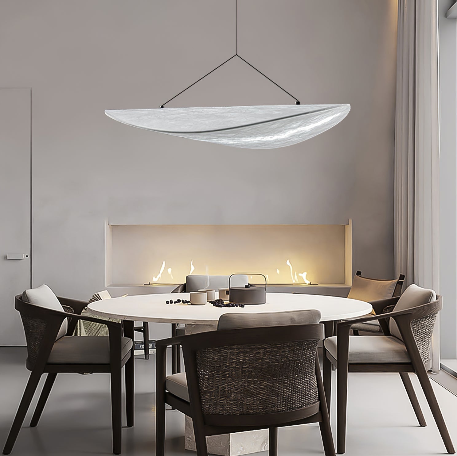 Tense Cloud Pendant Light 31.4 in LED White Ceiling Living Room Dining Modern Hanging Lamp Soft Diffuser Adjustable | Thomler