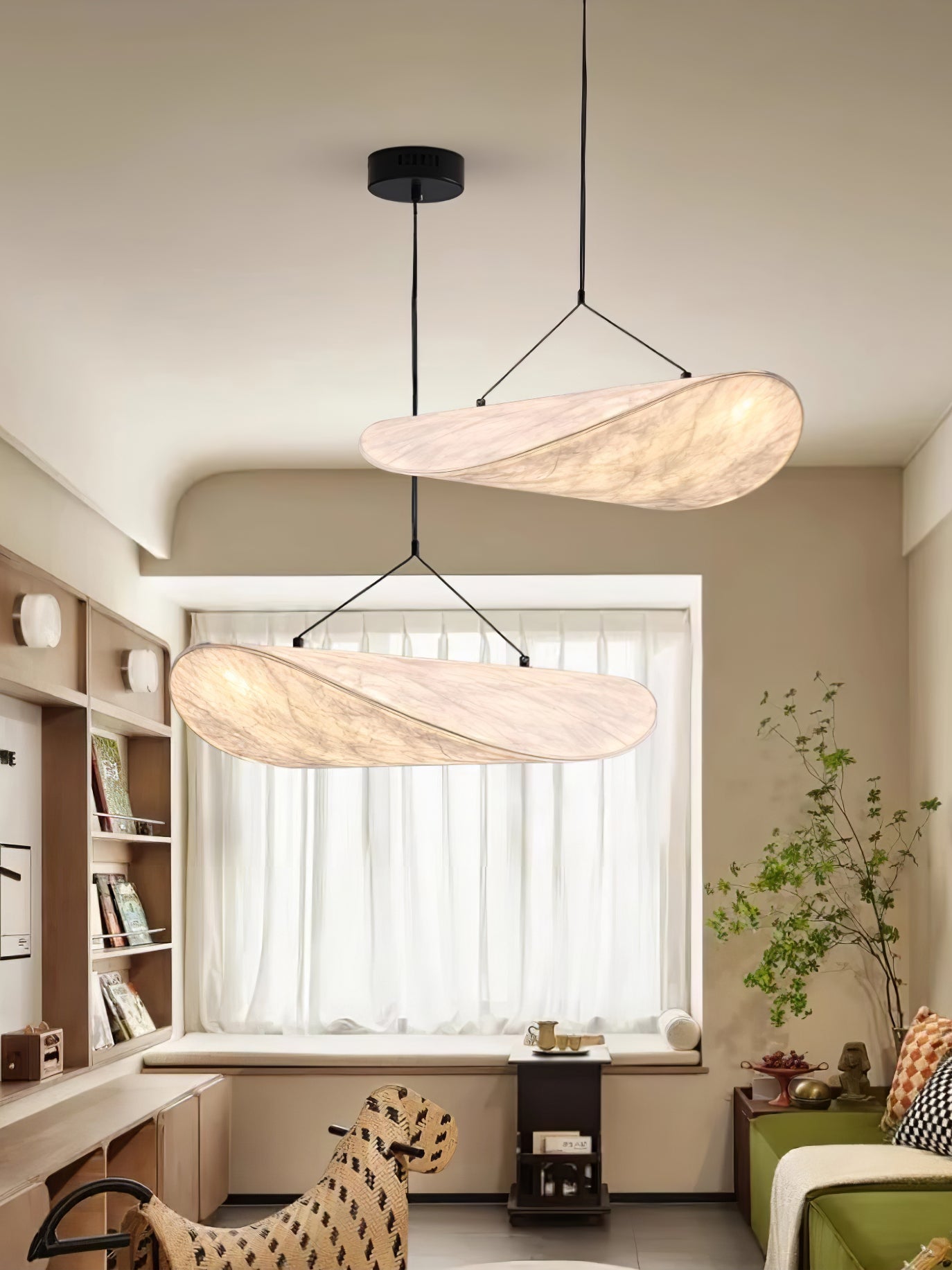 Tense Cloud Pendant Light 31.4 in LED White Ceiling Living Room Dining Modern Hanging Lamp Soft Diffuser Adjustable | Thomler