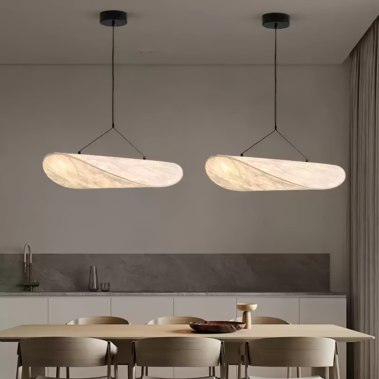 Tense Cloud Pendant Light 31.4 in LED White Ceiling Living Room Dining Modern Hanging Lamp Soft Diffuser Adjustable | Thomler