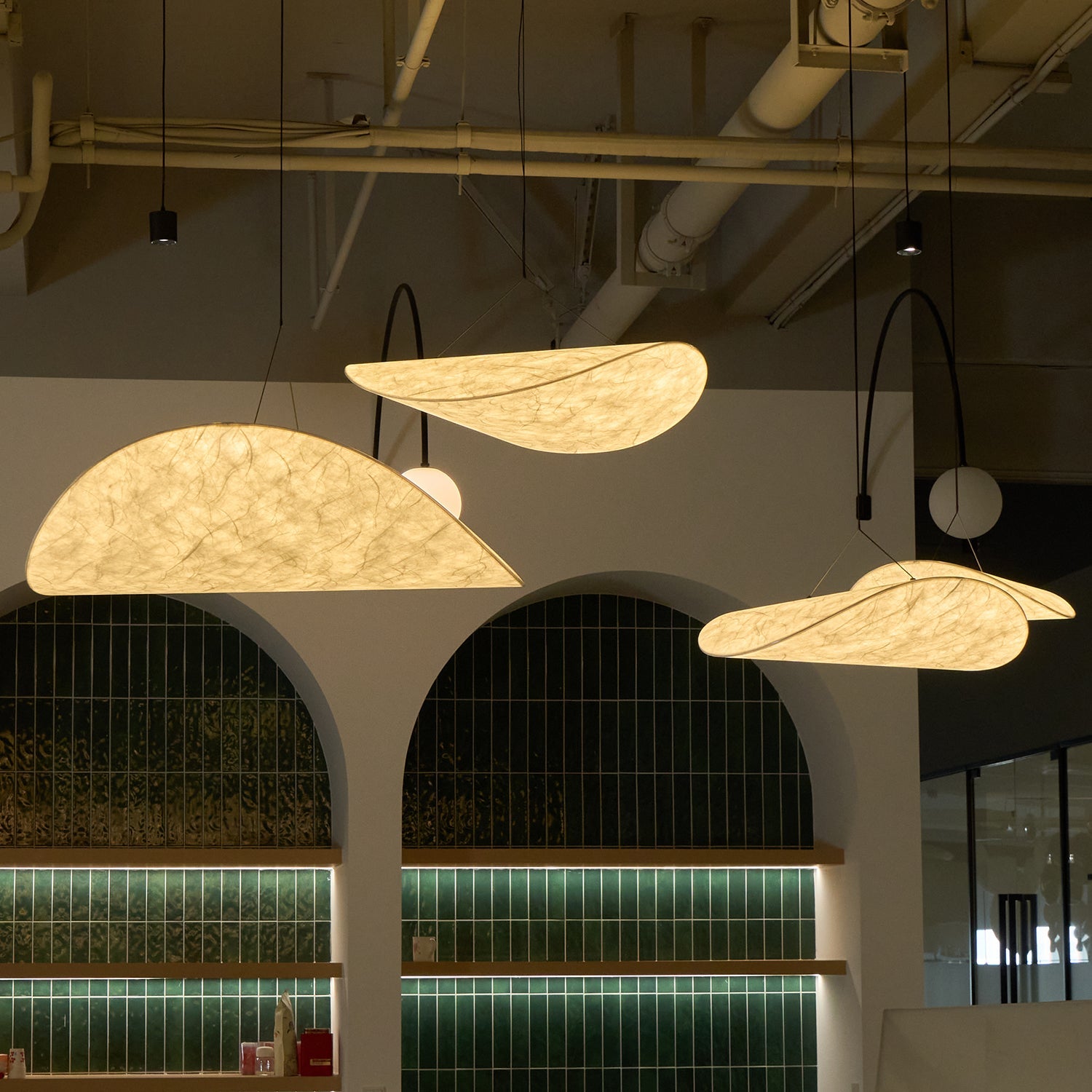 Tense Cloud Pendant Light 31.4 in LED White Ceiling Living Room Dining Modern Hanging Lamp Soft Diffuser Adjustable | Thomler