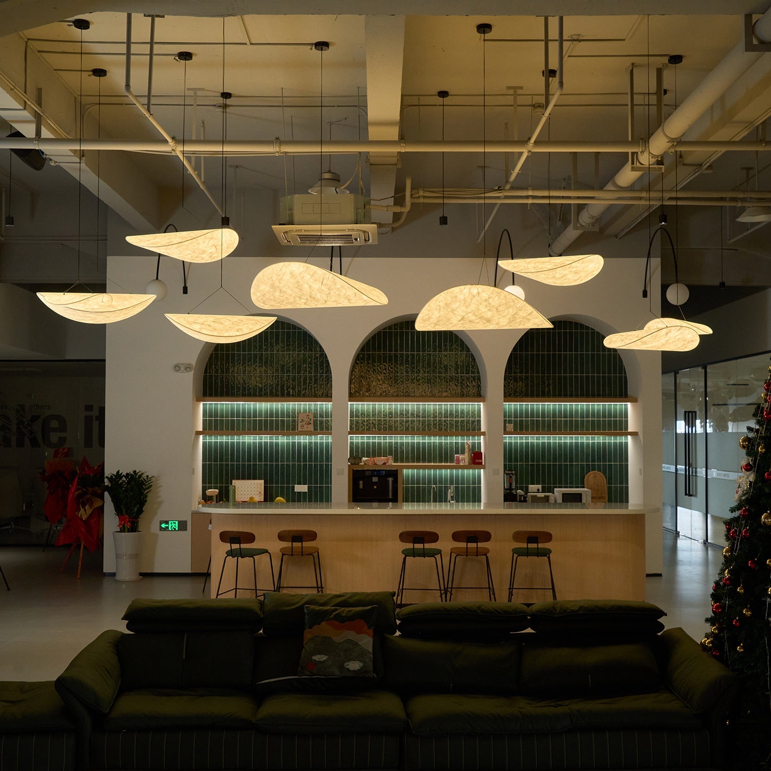 Tense Cloud Pendant Light 31.4 in LED White Ceiling Living Room Dining Modern Hanging Lamp Soft Diffuser Adjustable | Thomler