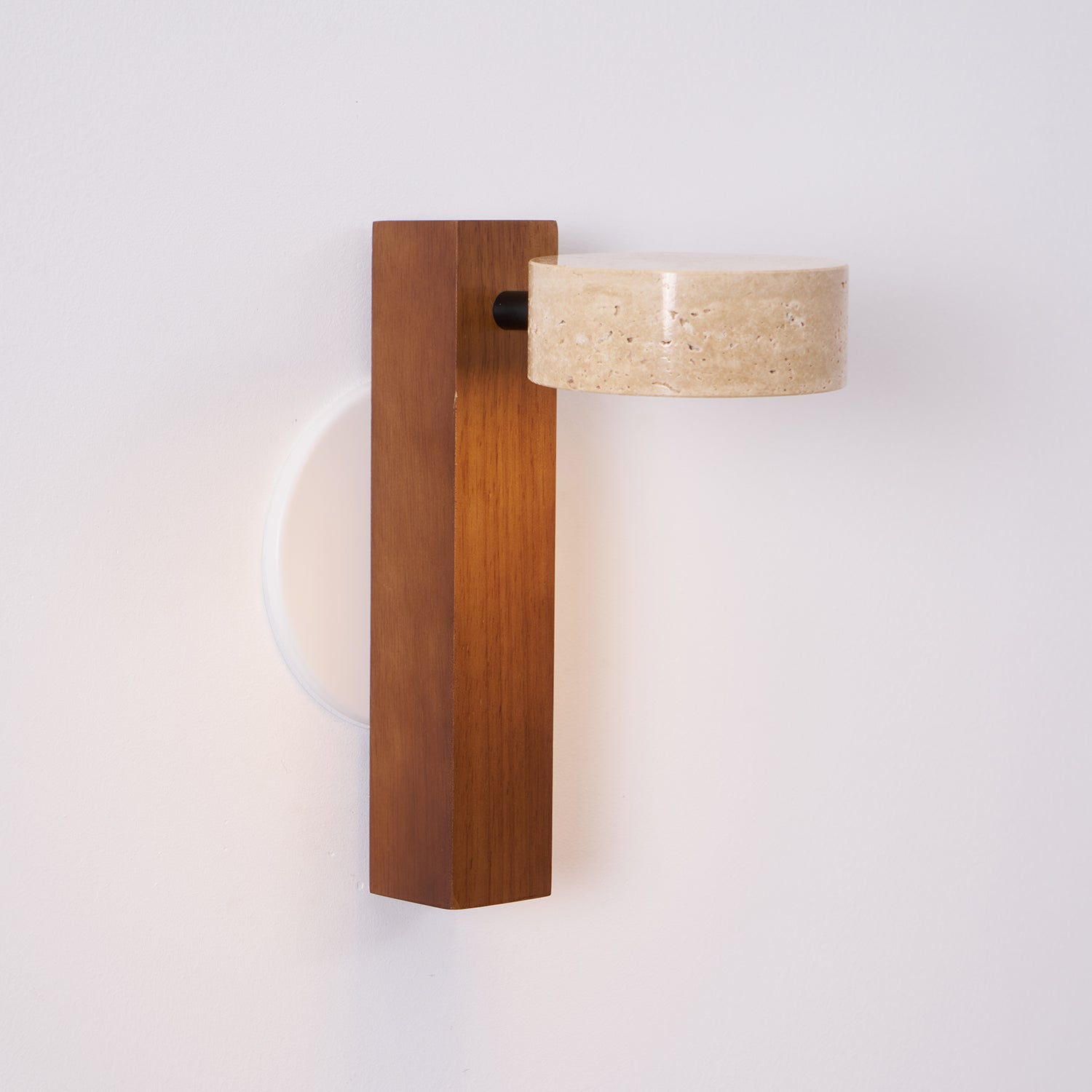 Wall Light Wood Yellow Travertine 9 in Tilted LED Indoor Bathroom Accent Lighting Modern | Thomler