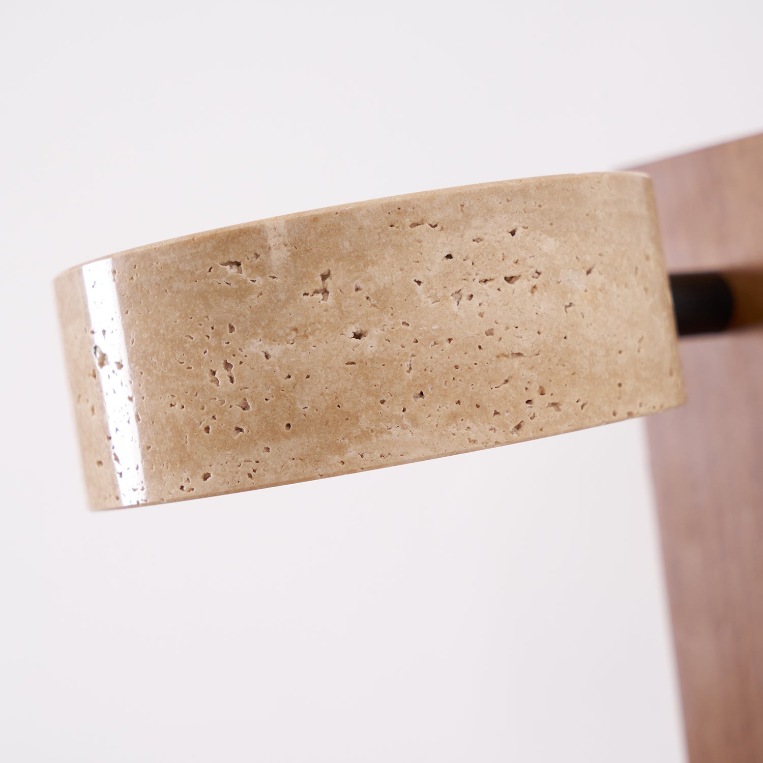 Wall Light Wood Yellow Travertine 9 in Tilted LED Indoor Bathroom Accent Lighting Modern | Thomler