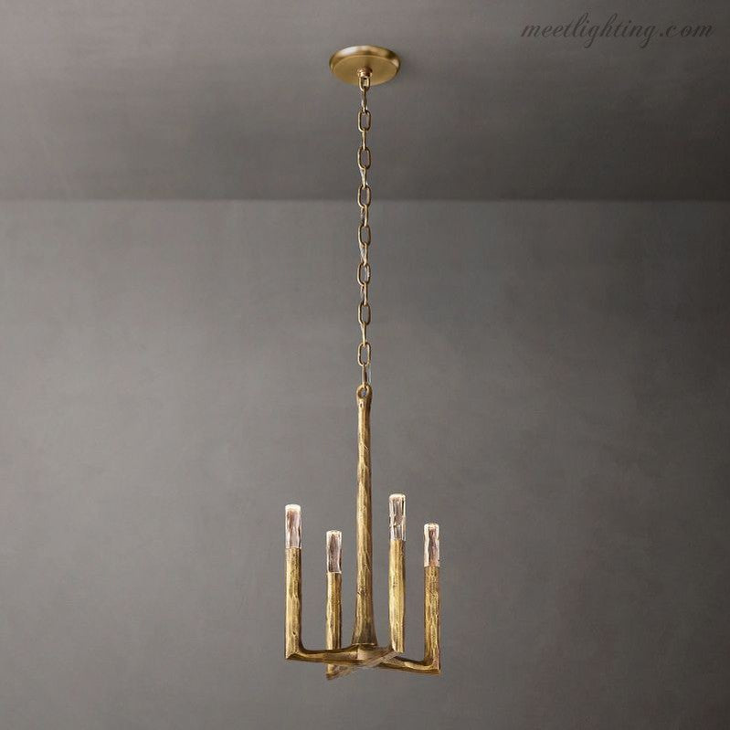 Handcrafted Metal Dome Pendant Light with Glass Diffusers for Kitchen Island and Dining Room – 4-Light Ceiling Fixture, Adjustable Height | Thomler