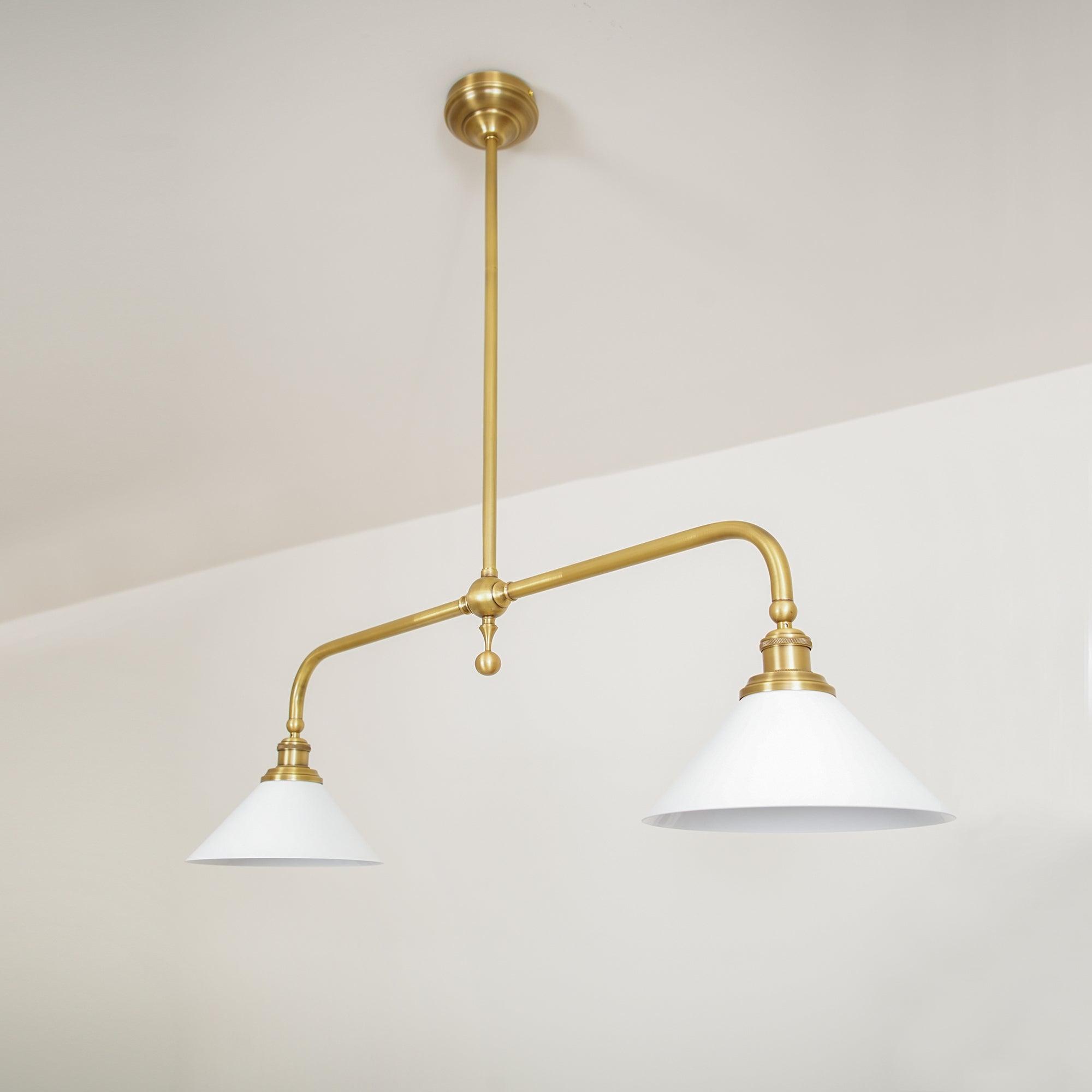 Pendant Light Aluminum Ceramic 40 in Adjustable Dining Table Island Hanging Ceiling Lamp White Modern Minimalist Lighting | Thomler