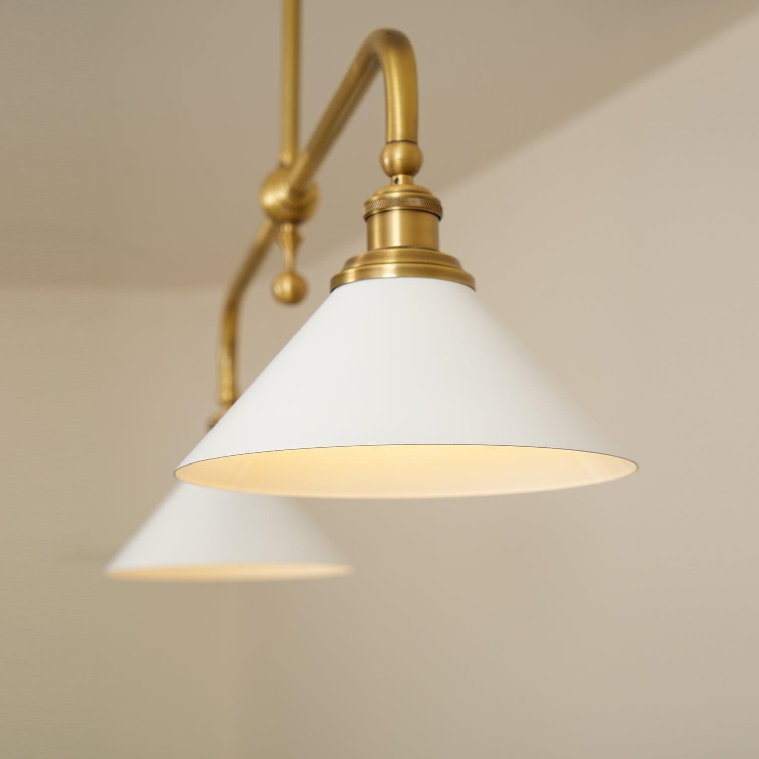 Pendant Light Aluminum Ceramic 40 in Adjustable Dining Table Island Hanging Ceiling Lamp White Modern Minimalist Lighting | Thomler