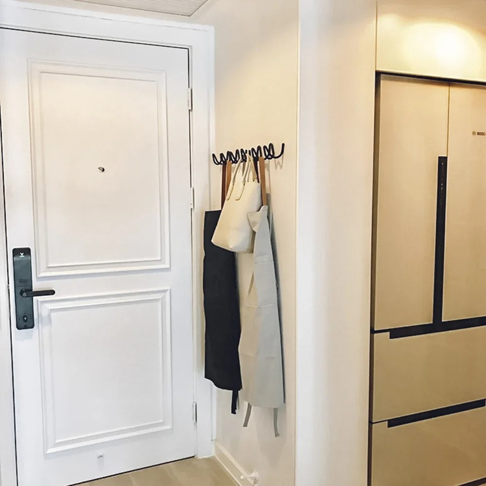 Wave Iron Wall Hooks – Flowing Design Coat Rack for Entryway, Bedroom & Bathroom Storage | Thomler