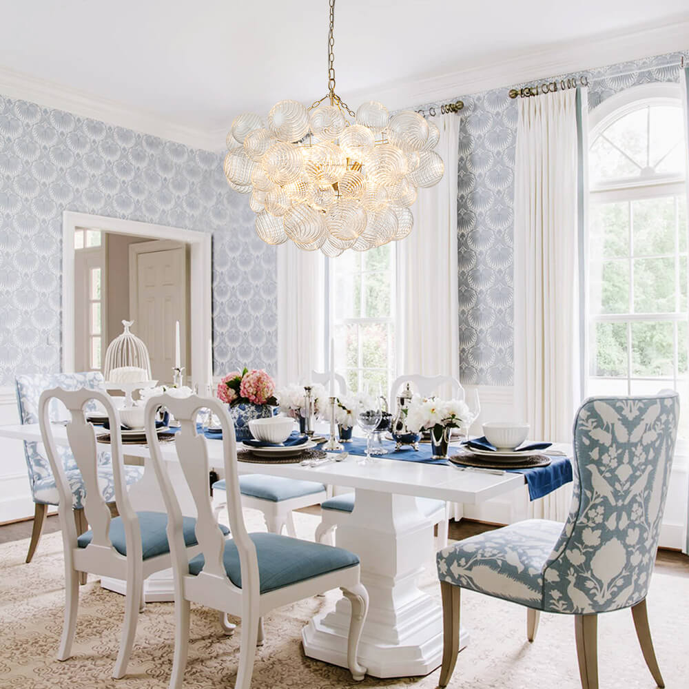 Pendant Light Glass Cluster Chandelier 60.0 cm Adjustable Brass Dining Room Living Room Modern Hanging Ceiling Lamp | Thomler