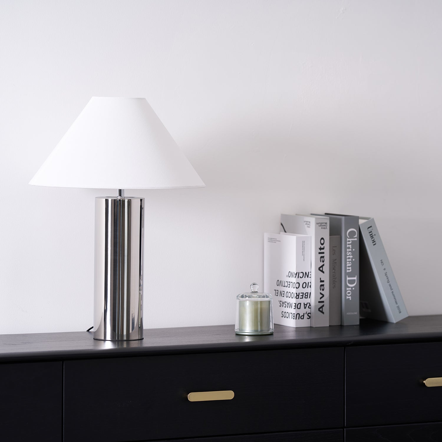 Table Lamp Cloth Iron 15.7 in White Modern Desk Bedroom Nightstand Reading Light | Thomler