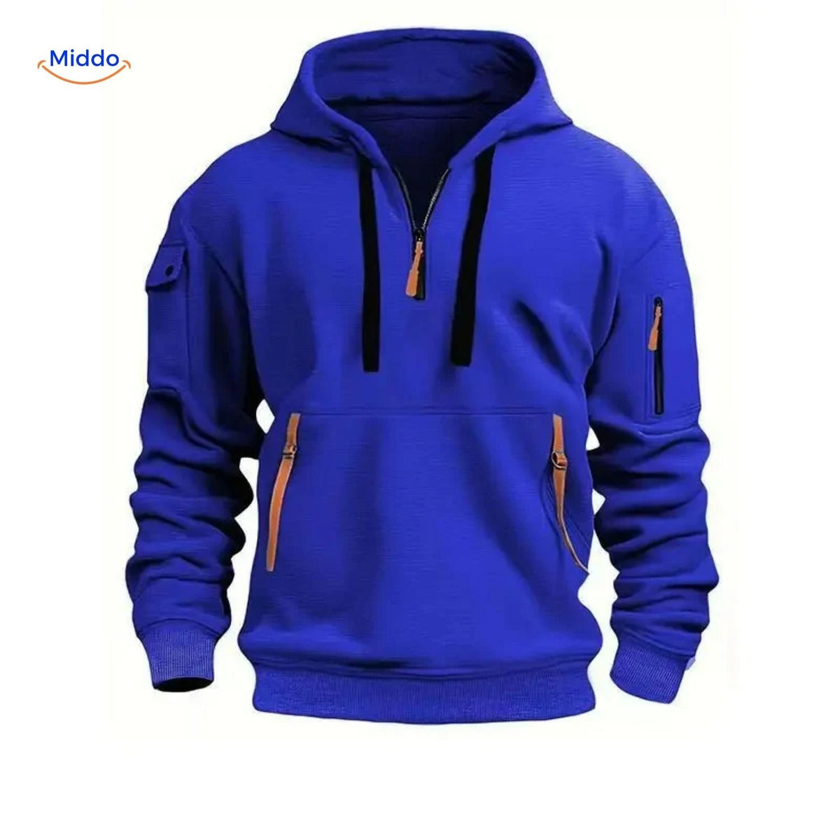Everyday Zip-Up Hoodie Sweatshirt with Hood & Pockets – Soft Breathable Cotton-Poly Blend for Men – Casual Pullover for Layering All Seasons | Thomler