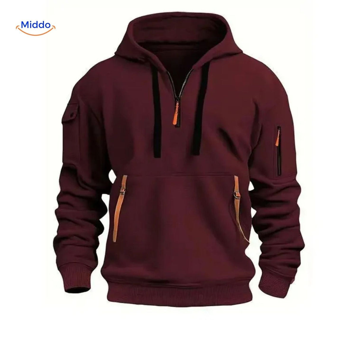 Everyday Zip-Up Hoodie Sweatshirt with Hood & Pockets – Soft Breathable Cotton-Poly Blend for Men – Casual Pullover for Layering All Seasons | Thomler