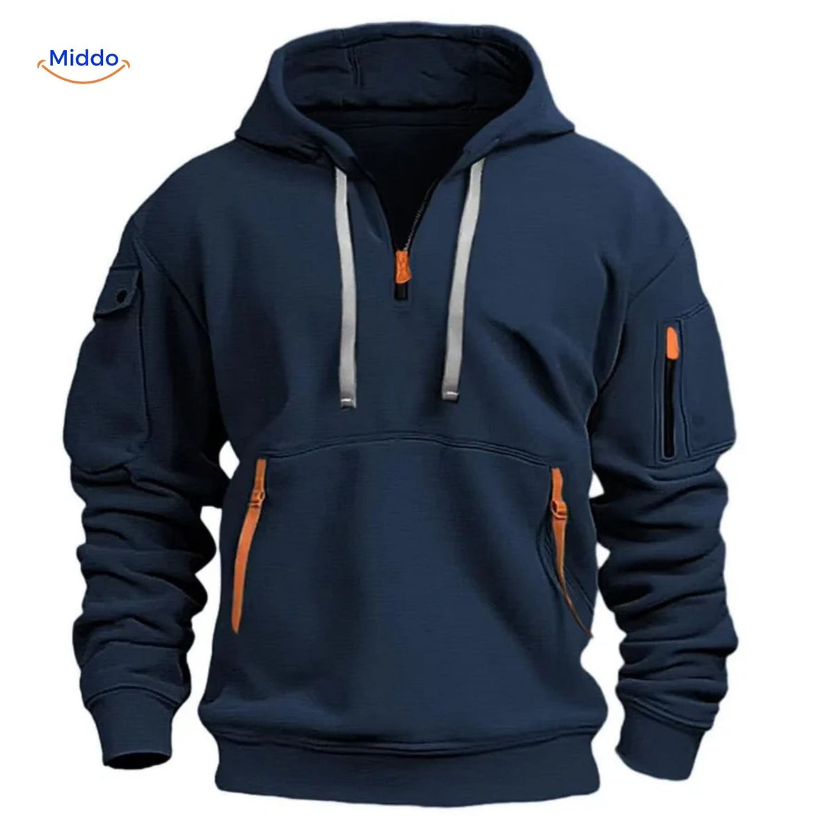 Everyday Zip-Up Hoodie Sweatshirt with Hood & Pockets – Soft Breathable Cotton-Poly Blend for Men – Casual Pullover for Layering All Seasons | Thomler