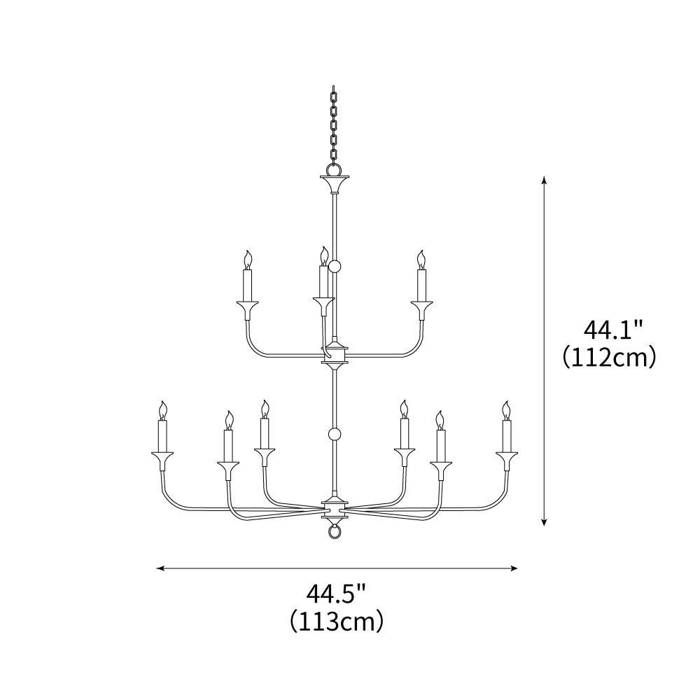 Multi-Arm Statement Chandelier for Foyer and Dining Rooms 63 in Adjustable Height Brass Bronze Metal Ceiling Light Large Interior Fixture fo | Thomler