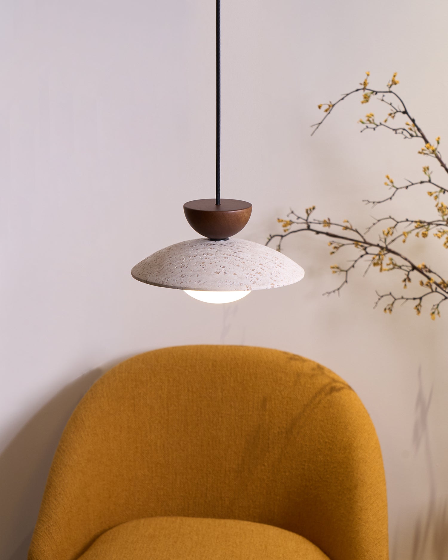Pendant Light Travertine Glass Shade 9.8 in Modern Dining Room Kitchen Island Hanging Ceiling Lamp | Thomler