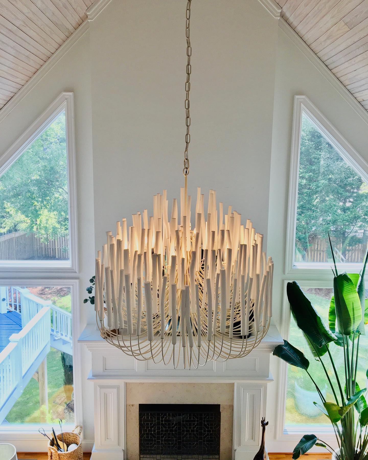Chandelier Metal 20 in Ivory Modern Dining Room Ceiling Light Decorative Fixture | Thomler