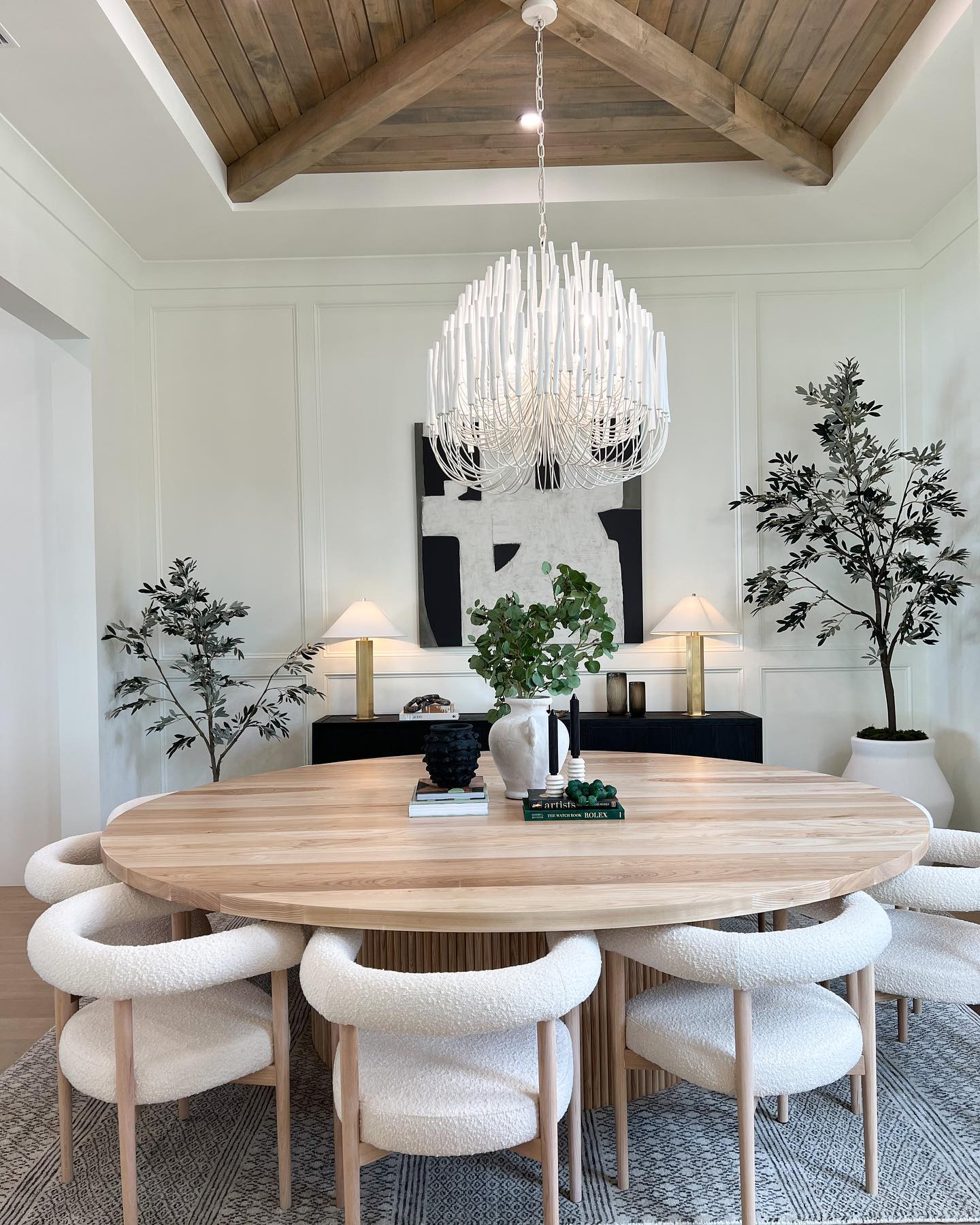 Chandelier Metal 20 in Ivory Modern Dining Room Ceiling Light Decorative Fixture | Thomler