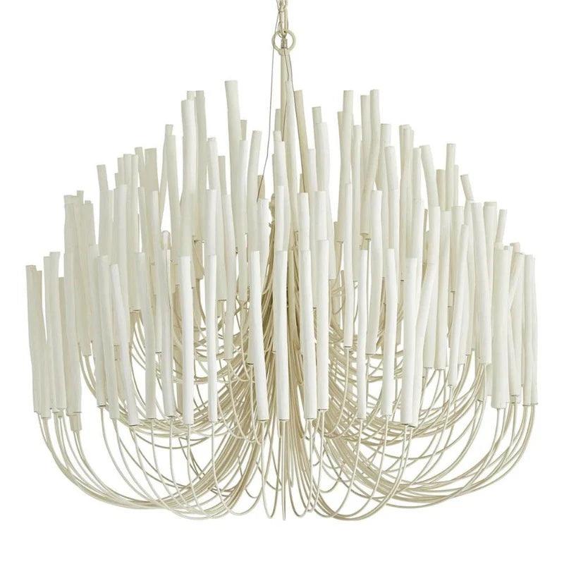 Chandelier Wood Metal 31.5 in Round Whitewash Living Room Dining Bedroom Lighting Fixture | Thomler