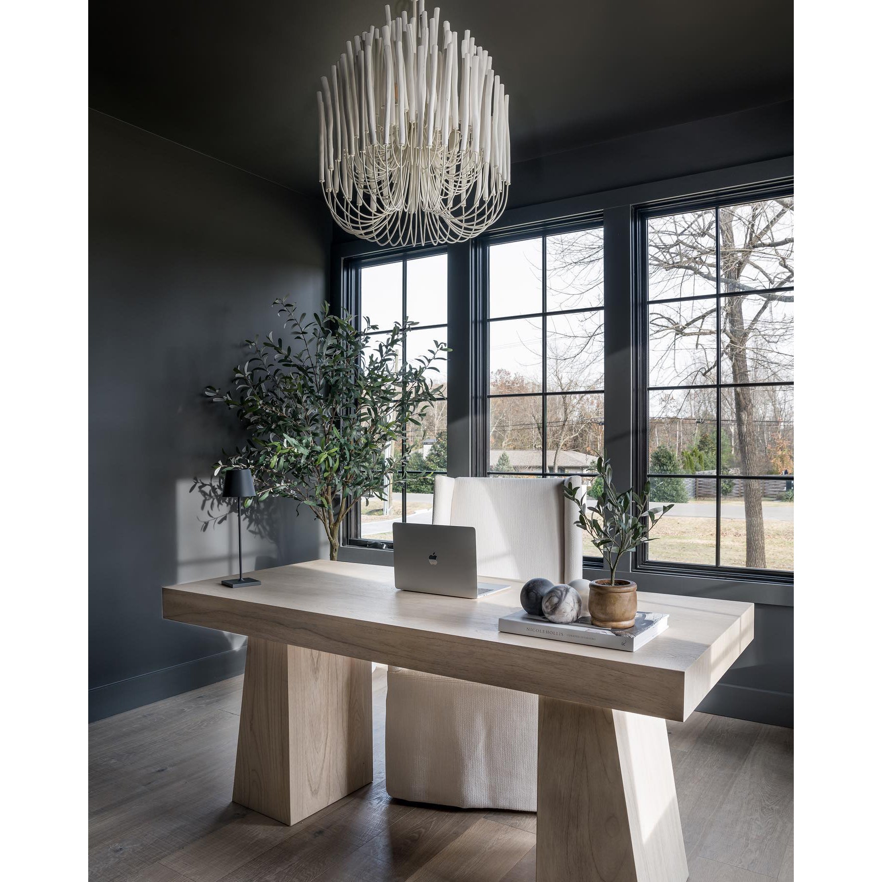Chandelier Metal 20 in Ivory Modern Dining Room Ceiling Light Decorative Fixture | Thomler