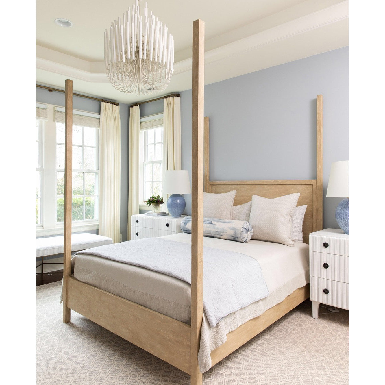 Chandelier Metal 20 in Ivory Modern Dining Room Ceiling Light Decorative Fixture | Thomler