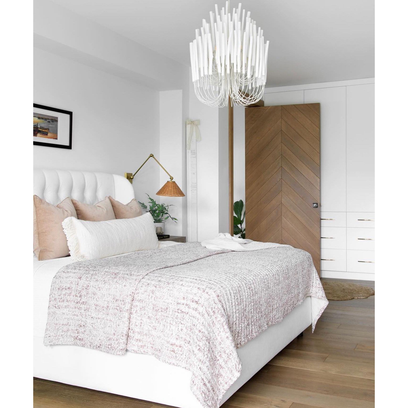 Chandelier Metal 20 in Ivory Modern Dining Room Ceiling Light Decorative Fixture | Thomler