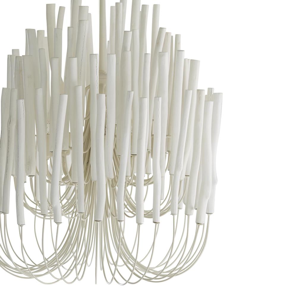 Chandelier Metal 20 in Ivory Modern Dining Room Ceiling Light Decorative Fixture | Thomler