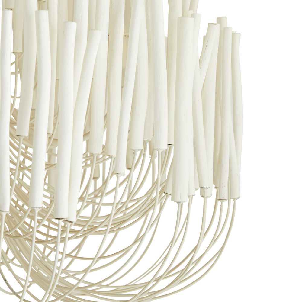 Chandelier Metal 20 in Ivory Modern Dining Room Ceiling Light Decorative Fixture | Thomler
