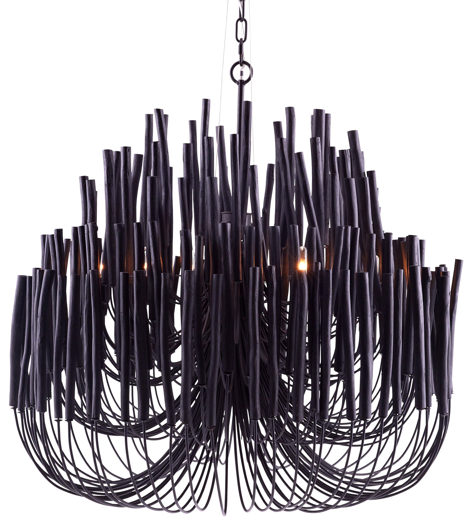Chandelier Metal 20 in Ivory Modern Dining Room Ceiling Light Decorative Fixture | Thomler