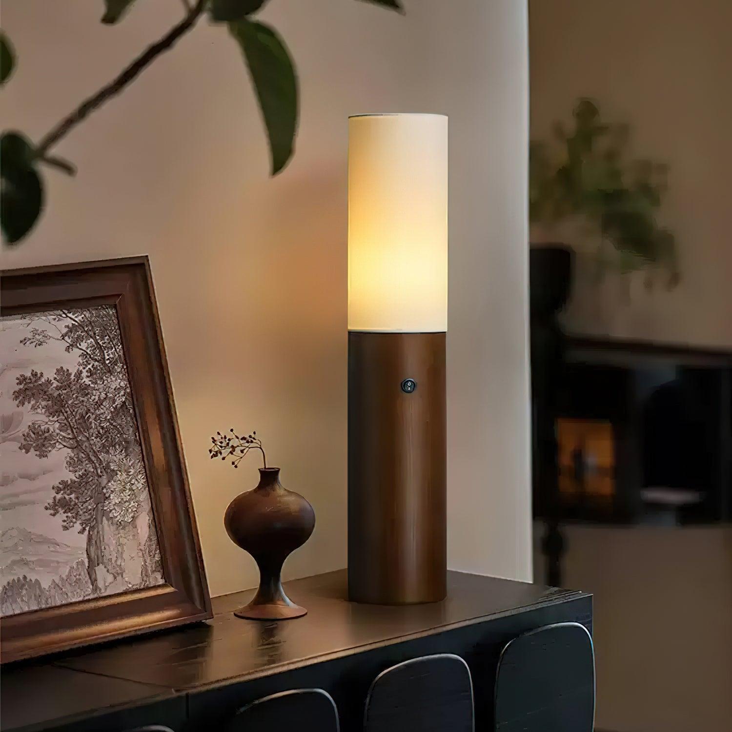Wooden Standing Lamp 39 Inches Tall with Adjustable LED Light for Bedroom Living Room Reading Nook Slim Profile Modern Corner Lighting | Thomler