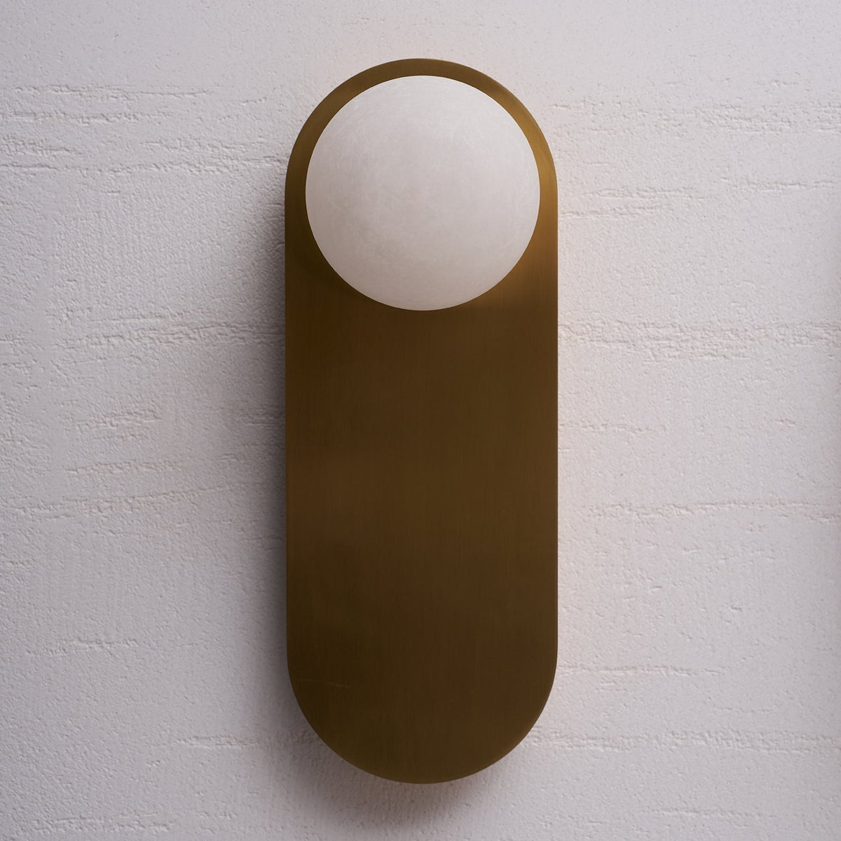 Hand-Carved Spanish Stone Sconce with Brass or Wood Frame – Natural Translucent Wall Light for Living Room & Hallway | Thomler