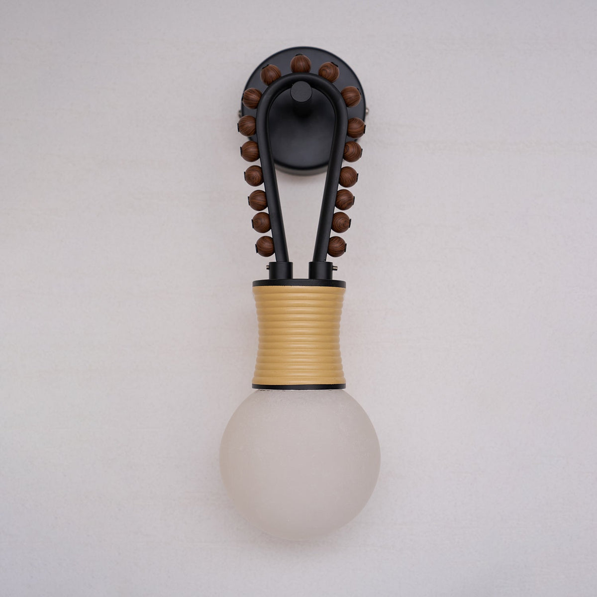 Hand-Carved Spanish Stone Sconce with Brass or Wood Frame – Natural Translucent Wall Light for Living Room & Hallway | Thomler