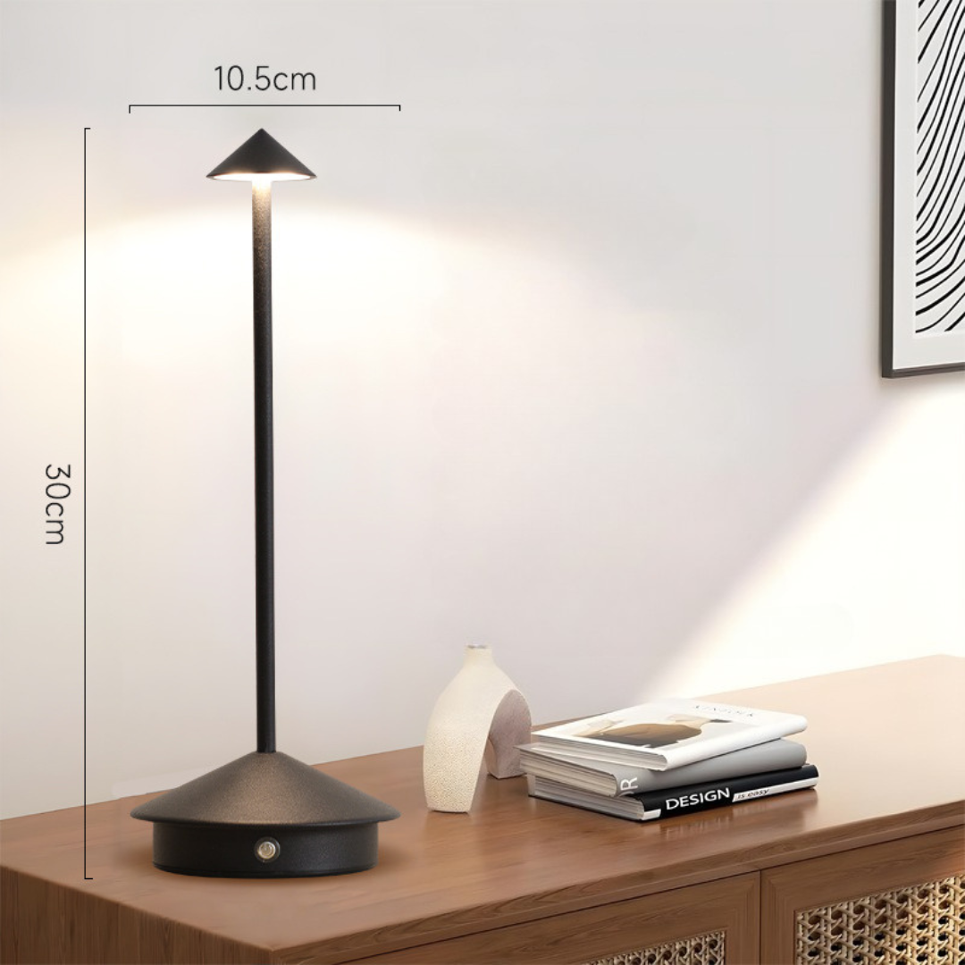 Rechargeable LED Table Lamp with Touch Dimmer for Indoor and Outdoor Use Cordless Battery Powered Desk Light USB Charging Metal Design for B | Thomler
