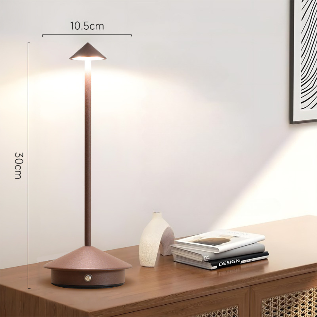 Rechargeable LED Table Lamp with Touch Dimmer for Indoor and Outdoor Use Cordless Battery Powered Desk Light USB Charging Metal Design for B | Thomler