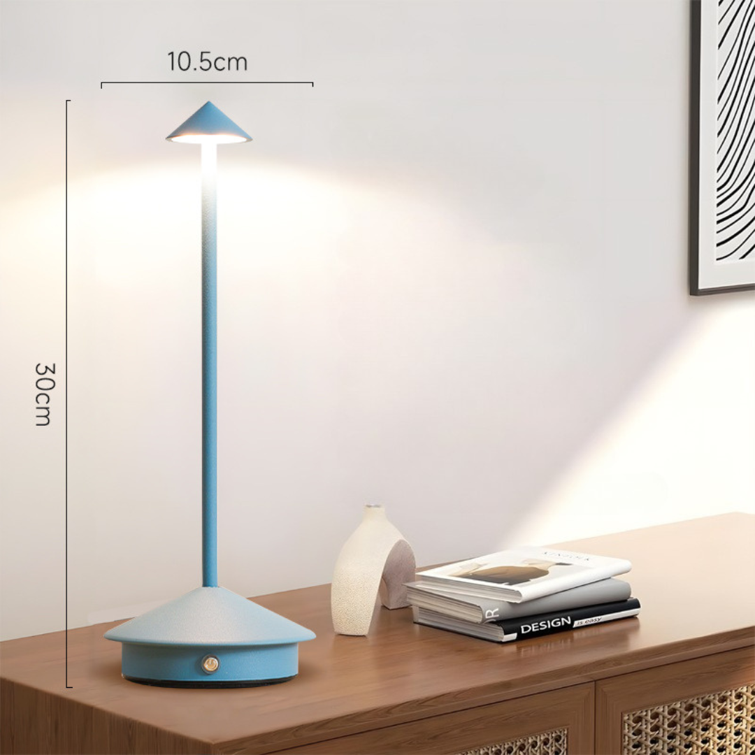 Rechargeable LED Table Lamp with Touch Dimmer for Indoor and Outdoor Use Cordless Battery Powered Desk Light USB Charging Metal Design for B | Thomler