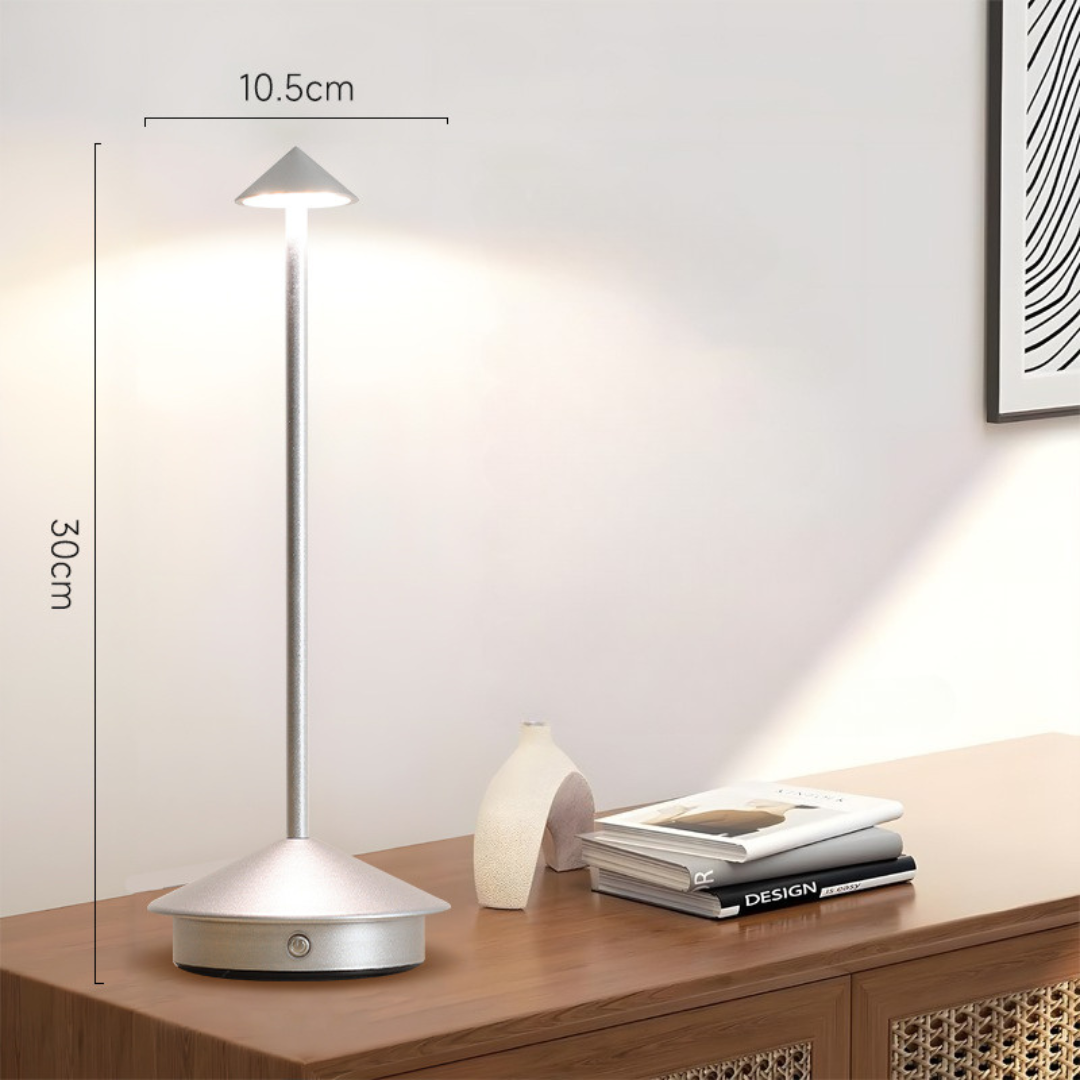 Rechargeable LED Table Lamp with Touch Dimmer for Indoor and Outdoor Use Cordless Battery Powered Desk Light USB Charging Metal Design for B | Thomler