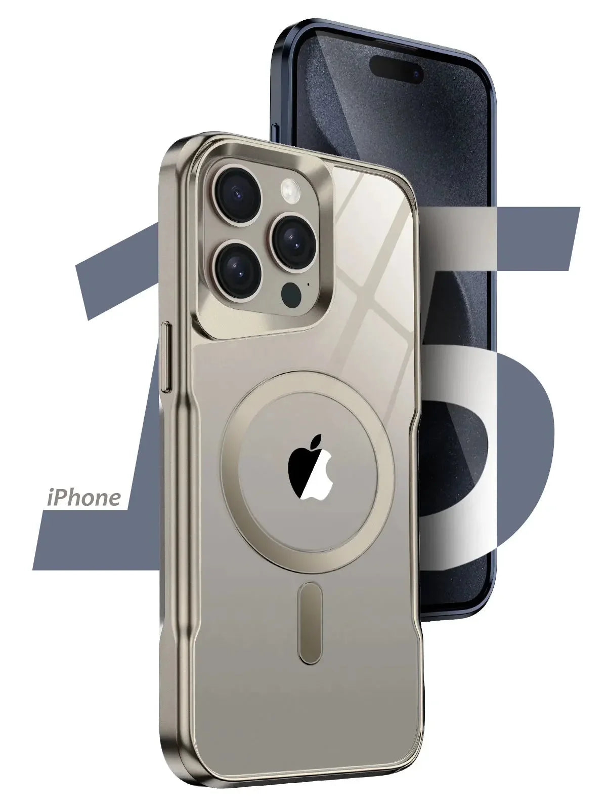 Translucent Hard Shell Case with Magnetic Charging for iPhone 12-17 – Metallic Finish, Raised Edges, Shock Protection | Thomler