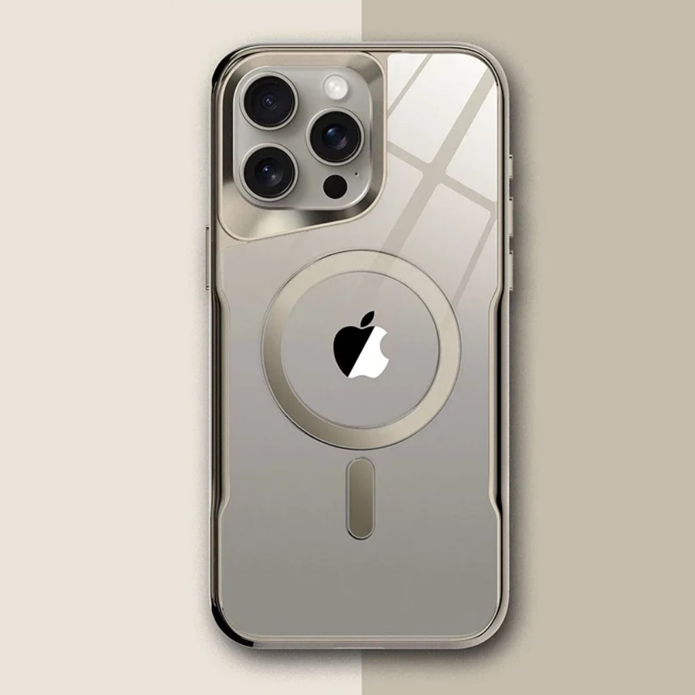 Translucent Hard Shell Case with Magnetic Charging for iPhone 12-17 – Metallic Finish, Raised Edges, Shock Protection | Thomler